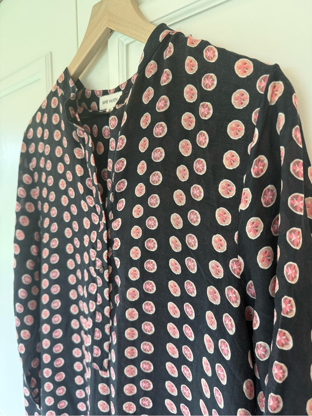 Jane Valken Rajah Dress in black and pink sandollar print, size M